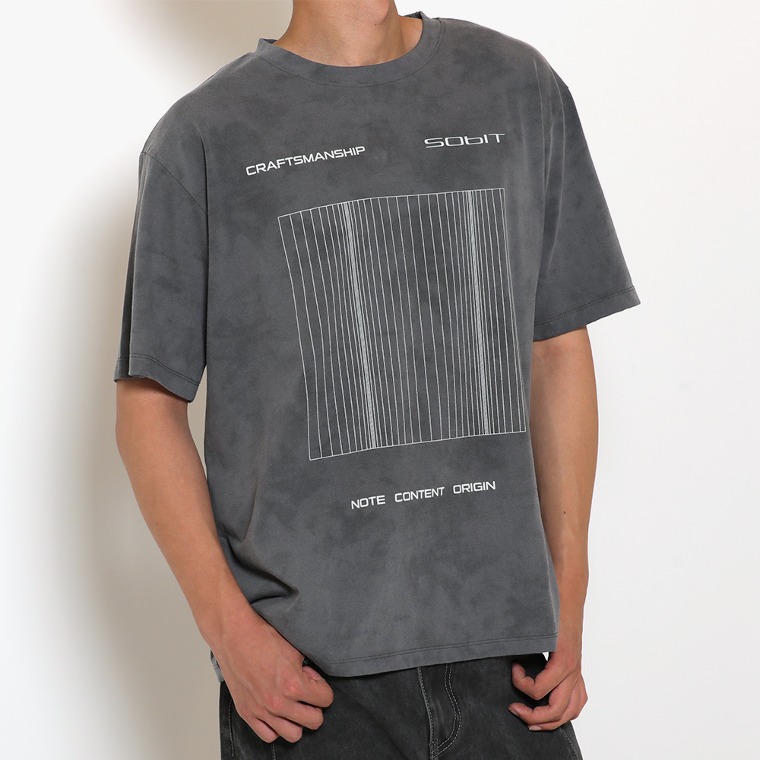 [SOBIT FASHION] Rectangle T-shirt (CHARCOAL)
