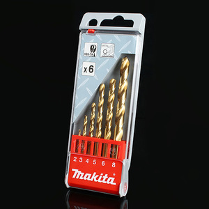 [MAKITA] 티타늄코팅 HSS 금속용 드릴비트 6종셋트/2mm~8mm 1mm단위구성/케이스포함/D-44183